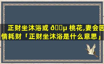 正财坐沐浴或 🐵 桃花,妻会因情耗财「正财坐沐浴是什么意思」